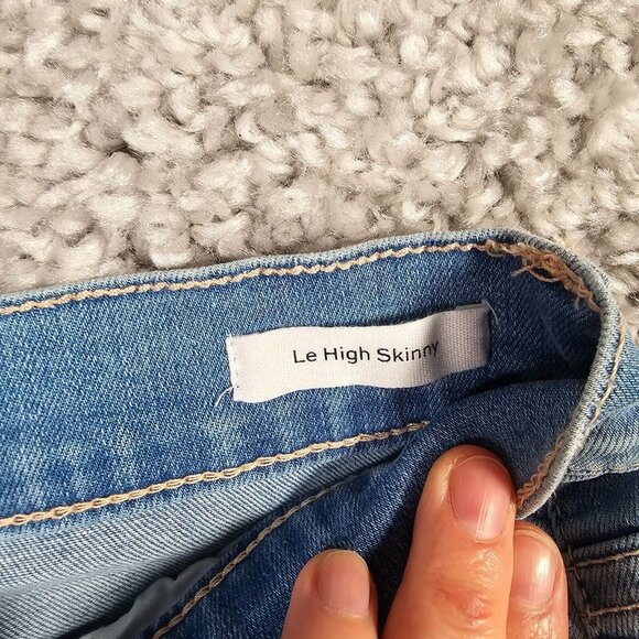 Frame Jeans Womens 25  Blue Le High Skinny Raw Hem Stretch Denim New - Picture 7 of 15